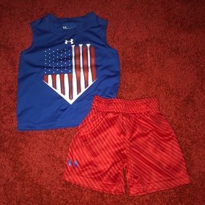 Infant American flag Under Armour set size 2t